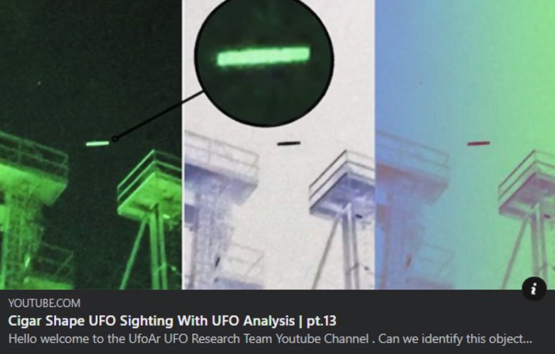 Cigar Shape UFO Sighting With UFO Analysis